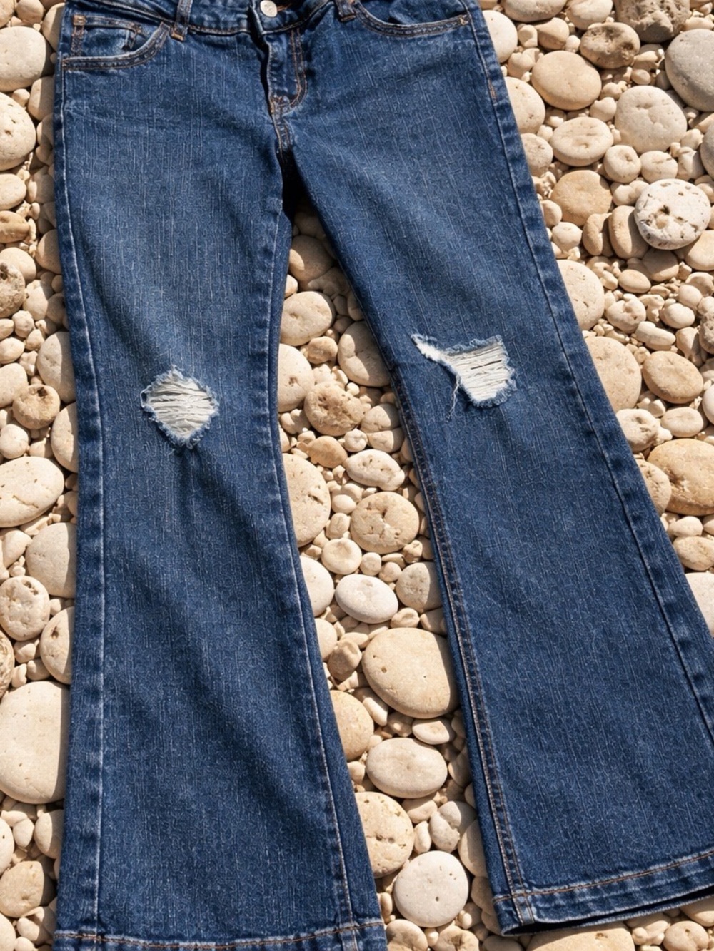 Girls Dark Blue Flared Jeans Size 8